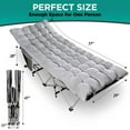 thumbnail image 3 of Zone Tech Folding Camping Cot and Cot Pad Set for Outdoor Camping and Travel, Gray, 3 of 10