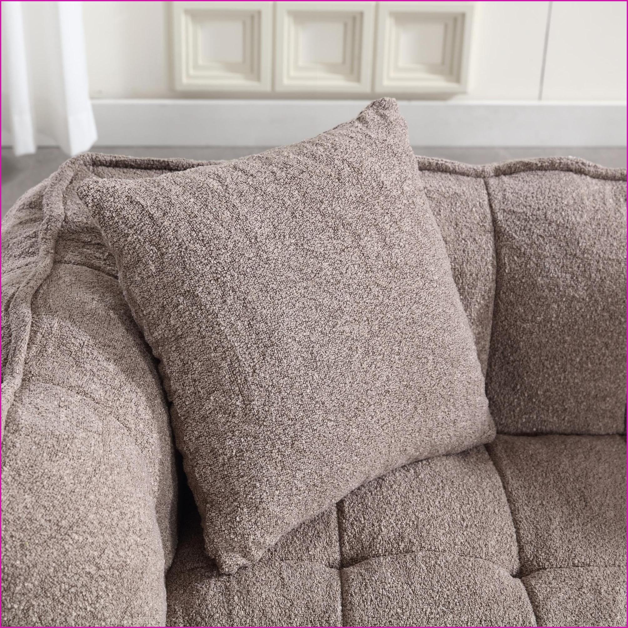 Large Chenille Bean Bag Chair for Adults – Soft Two-Person Recliner for Gaming/Reading/TV | Brown | Chenille
