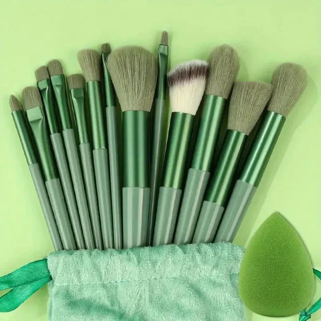 Juego de brochas de maquillaje con cerdas de nailon sintético de primera calidad, suaves y sin crueldad, para base impecable, colorete, polvo, 13 Uds.