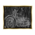 thumbnail image 5 of Stupell Industries Monotone Black and White Motorcycle Sketch Metallic Gold Framed Floating Canvas Wall Art, 16x20, by Ethan Harper, 5 of 5