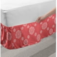 thumbnail image 2 of Abstract Bed Skirt, Polygon Flower Geometric Rhythmic Motifs in Monochrome Tones Illustration, Elastic Bedskirt Dust Ruffle Wrap Around for Bedding Decor, 4 Sizes, Coral and Blush, by Ambesonne, 2 of 2