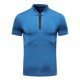 thumbnail image 4 of Camisetas Elvqul para Hombre Polo Elástica Casual Manga Corta sin Estampado Azul Celeste con Solapa Gym, 4 of 4