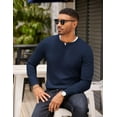 thumbnail image 5 of COOFANDY Mens Collarless Henley Tshirts Casual Long Sleeve Knitting T-Shirts Business Fashion Winter Pullover, 5 of 6