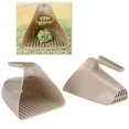 thumbnail image 1 of 2 Pack Cat Litter Box Scoop Cleaning Tool Cat Toilet Plastic Scoop with Handle Light Brown, 1 of 3