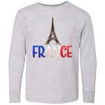 thumbnail image 3 of Inktastic France Eiffel Tower Flag in Text Long Sleeve Youth T-Shirt, 3 of 5