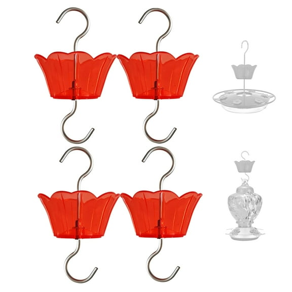 Ant Moat for Hummingbird Feeder - 3 OZ x 4 Pack Red Insect Guard with Large Capacity