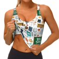 thumbnail image 3 of Pofeuu Back To School A Print Sports Bra for Women Sexy Vest Yoga Running Gym Fitness Crop Bras Tops-Small, 3 of 8