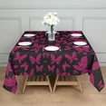 thumbnail image 3 of Black Pink Butterfly Pattern Square Tablecloth,Waterproof Square Table Cover,Wipeable Spillproof Washable Table Cover for Home Kitchen Party Decor 42"X42"(107x107cm), 3 of 6
