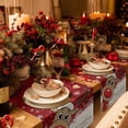 thumbnail image 3 of Christmas Elk Cotton Linen Table Runner for Dining Kitchen, Xmas Snowflake Winter Holiday New Years Wedding Outdoor Party Tablerunners Decoration, Dresser Scarf Coffee Tablecloth Runners 14x72 Inches, 3 of 9