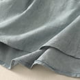 thumbnail image 4 of Ashirexll Womens Casual Tops, Summer Shirts for Women, Solid Color Imitation Linen Embroidered Button Short Sleeve Round Neck Top, 4 of 7