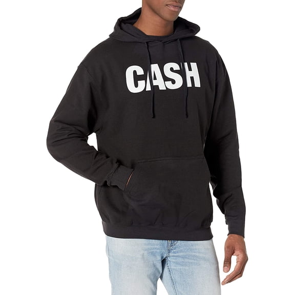 Men's Johnny Cash Cash Faded Hoodie Hooded Sweatshirt XX-Large Black