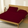 thumbnail image 2 of Flex Top King Size Sheets for Sleep Number Bed 4 Pcs 800 TC 100% Egyptian Cotton 12" Inch Deep Pocket Sheets Split Top King Sheet Set Split Down 28" from The top - Burgundy Solid, 2 of 7