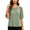 Green, variant on Vivianyo HD Women's Crew Neck Textured Blouse, Puff Short Sleeve Solid Loose Casual Summer Shirts for Women, Women's Blue, Sizes S-2XL