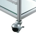 thumbnail image 5 of Convenience Concepts Town Square Chrome Faux Marble Mirrored Bar Cart with Shelf, White Marble/Mirror/Chrome, 5 of 8