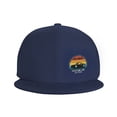 thumbnail image 3 of DouZhe Flat Brim Cap Snapback Hat, Rétro Arc-en-Ciel Voiture Imprime Réglable Bleu Adulte Casquette de Baseball, 3 of 6