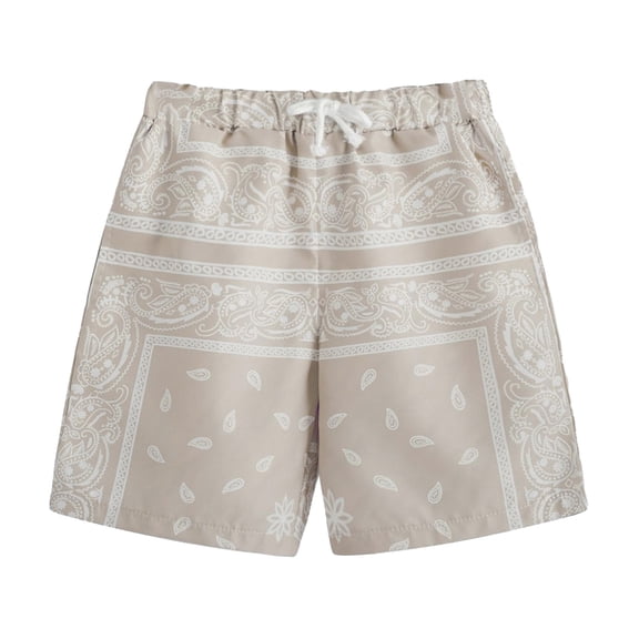 WhouRiu Toddler Boy Shorts Ethnic Prints Elastic Waisted Relaxed Shorts Children Fashion Breathable Comfortable Shorts Beige,Size 2-3 Y