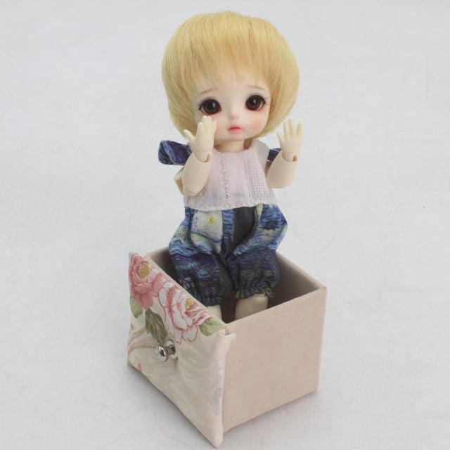 1/8 Mini BJD Dolls Hair Short Golden Peluca de 5 pulgadas a 6 pulgadas para AE FL DIM Doll DIY Making Supplies Hugo Peluca de muñecas BJD