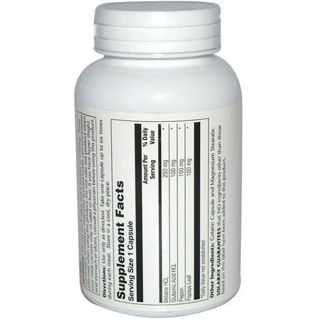 Solaray HCL with Pepsin 250 mg - 180 Capsules