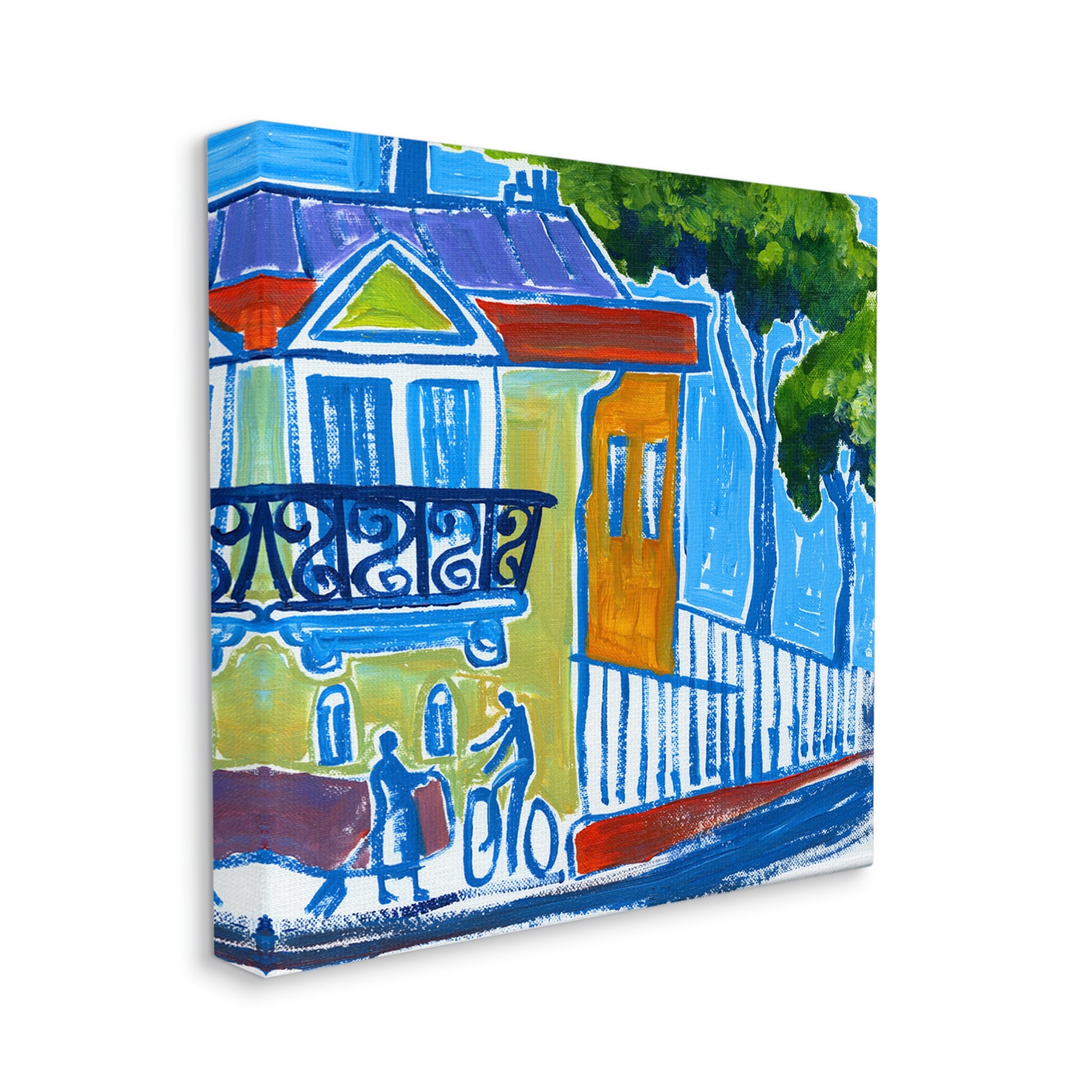 Stupell Industries Abstract City Corner Modern Style Town Buildings Painting Gallery Wrapped Canvas Print Wall Art, Design by Ben Mann