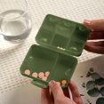 thumbnail image 2 of Travel Pill Organizer, 8 Compartments Portable Pill Case, Daily Pill Box to Hold Vitamins, Small Pill Container for Pocket Purse Medicine Organizer（Green）, 2 of 8