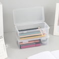 thumbnail image 4 of Under $1! Plastic Pencil Box Large Capacity Pencil Boxes Clear Boxes with Snap-Tight Lid Stackable Design And Stylish Office Supplies Storage Organizer Box, 4 of 7
