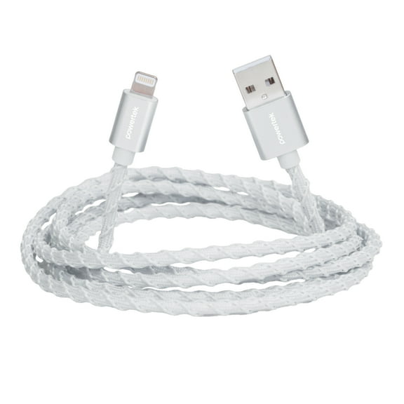 Liquipel Powertek USB-A to Lightning Twizzler Cable - White