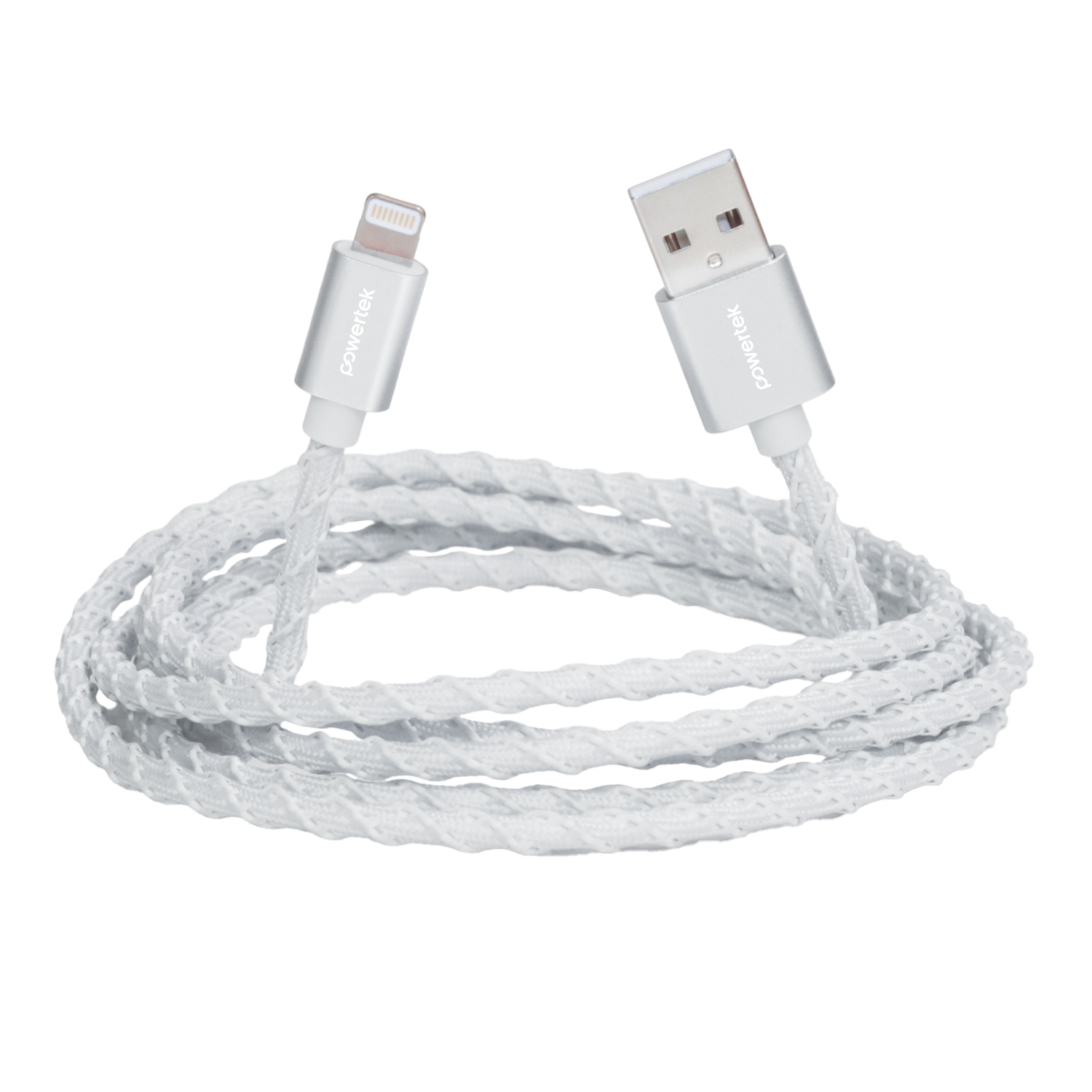Liquipel Powertek USB-A to Lightning Cable, 6ft, White