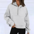 thumbnail image 4 of Kaprioy Womens Sweatshirts Half Zip Cropped Pullover Fleece Quarter Zipper Hoodies 2025 Fall Fashion Clothes GY1, XL, 4 of 6