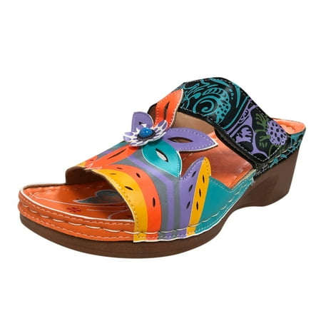 

zttd fashion spring and summer women sandals and slippers ethnic style large size wedges casual shoes women s slipper a
