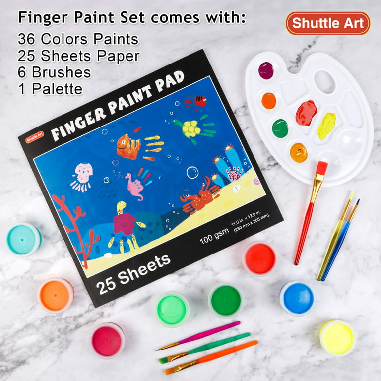 Washable Finger Painting Set with Apron for Toddlers and Kids - RiseBrite