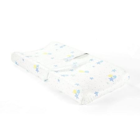 UPC: 0194938029186 | Lush Decor Elephant Balloon Stars Soft & P Changing Pad Cover Gray/Blue Single 16X32X5