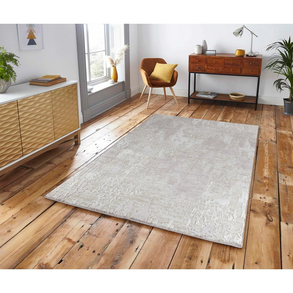 Water Aura, 9x12, Cream Beige, Modern Area Rug, Home Decor LowPile