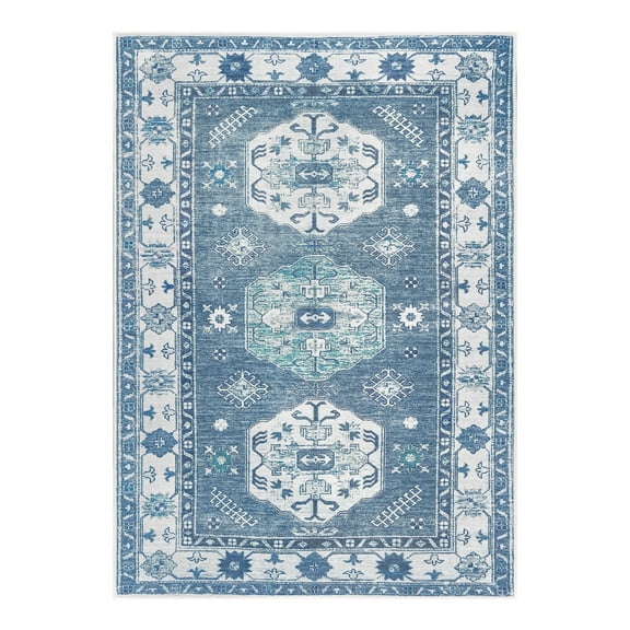 My Magic Carpet 5'x7' Machine Washable Non-Slip Dining Living Room Area Rug - Shary Blue