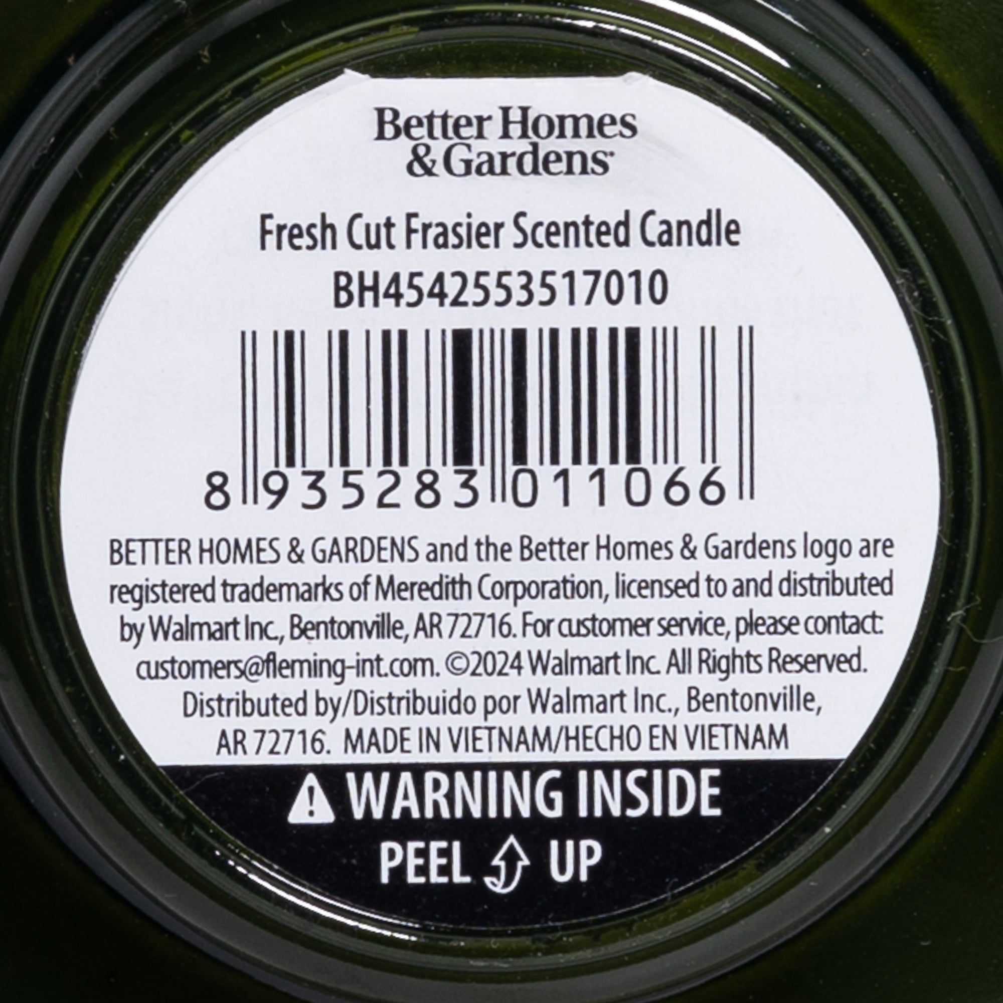 Better Homes & Gardens 1-Wick Glass Christmas Tree Candle, Fresh Cut Fraiser, 8 oz