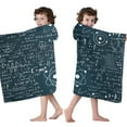 thumbnail image 4 of Math Equations Physics Icons Blue Pattern Hooded Bath Towel，50"x30" for Ages 3 To 12 Kids, Quick Dry Lightweight Soft Microfiber Hood Beach Towel Cover Up for Kids, 4 of 7