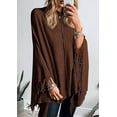 thumbnail image 4 of PRETTYGARDEN Women's Fall Winter Poncho Sweaters Trendy Chunky Knit Fringe Shawls Wraps Pullover Tops Holiday Outfits, 4 of 7