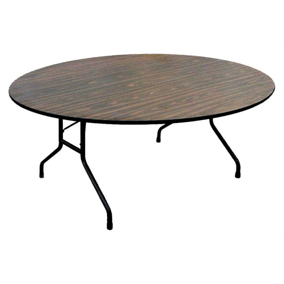 0.75 in. High Pressure Round Folding Table in Walnut (60 in./Walnut)