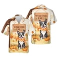 thumbnail image 3 of Welcome Fall Boston Terrier Cozy Autumn Field Pumpkins Golden Leaves Hawaiian Shirt Breathable Summer Unisex Merch Gentleman Dog Lover Gifts - 12013, 3 of 6