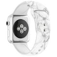 thumbnail image 2 of Apple Watch Bands 40mm Soft Silicone Wristband with Full Body Clear Hard Temper Glass Screen Protector for iWatch Apple Watch Series SE 6 5 4 Nike+ - Marble, 2 of 4