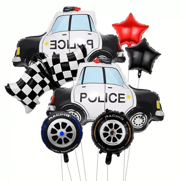 Kit De Globos Decorativos Para Cumpleaños 8 Pzs Policia