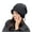 Black, variant on Slouchy Beanie for Women Drawstring Rolled Brim Hat Soft Stretch Knitted Folded Beanie