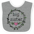 thumbnail image 3 of Inktastic Big Sister Leaves, Circle, Heart Girls Baby Bib, 3 of 4