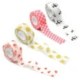 thumbnail image 1 of Graflsoa Lot de 4 Pansements Adhésifs pour Doigts - Design Mignon, Anti-Callus, 1 Pouce x 5 Yards, Tissu Non Tissé, Idéal pour les Étudiants (Panda, Carreaux Rouges, Cœur, Sourire), 1 of 6