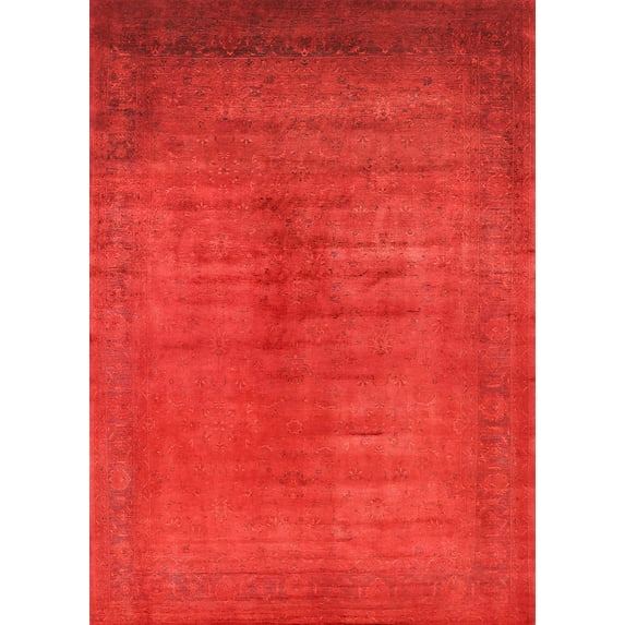 Ahgly Company Indoor Rectangle Mid-Century Modern Red Oriental Area Rugs, 4' x 6'
