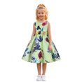 thumbnail image 3 of Princess Dress Girls Bow Design Floral Party Dress (Light Green), 3 of 3