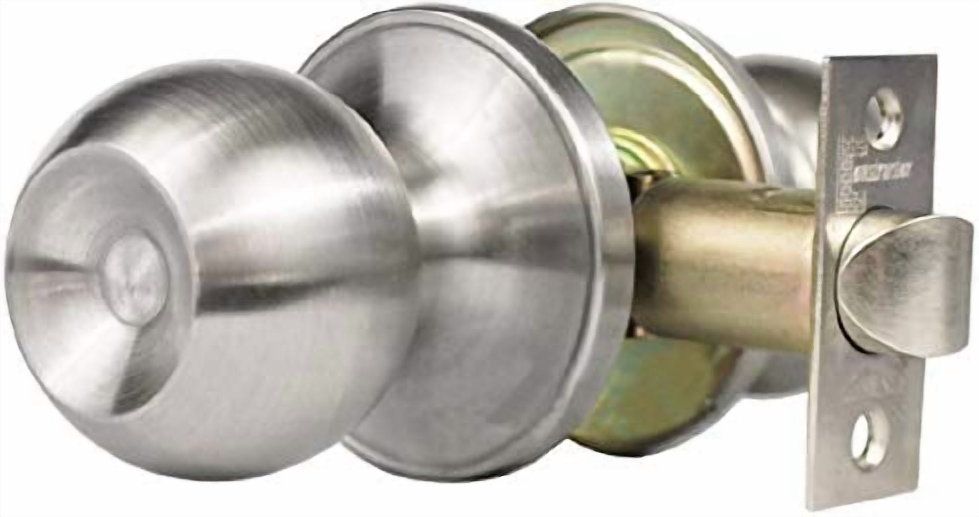 CONSTRUCTOR Chronos Passage Door Knob, Non-Keyed Lock Handle Set for Closets or Non Private Rooms, Satin Nickel