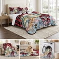 thumbnail image 6 of Quilts Queen Size Bedding Set, Christmas Sea Turtle Lightweight Quilted Comforter, Winter Snowflakes Coastal Red Black Soft Reversible Bedspread Coverlet with Pillow Covers for All Season, 90" x 96", 6 of 9