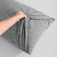 thumbnail image 4 of Flxxie King Natural Linen Yarn Dyed Pillowcase Set of 2, Breathable and Lightweight Washed Pillow Cases, 20" x 36", Black, 4 of 5