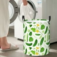 thumbnail image 4 of Cucumber leaf slices Laundry Basket, Laundry Hamper Waterproof Laundry Bag Clothes Hamper Laundry Bin with Handles for Bedroom, Living Room, Kids Room-#, 4 of 5