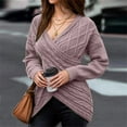 thumbnail image 2 of Timegard Womens Going out Tops Sweaters Slim Fitting V Neck Irregularly Longs Sleeve Pullover Fall Winter, 2 of 8